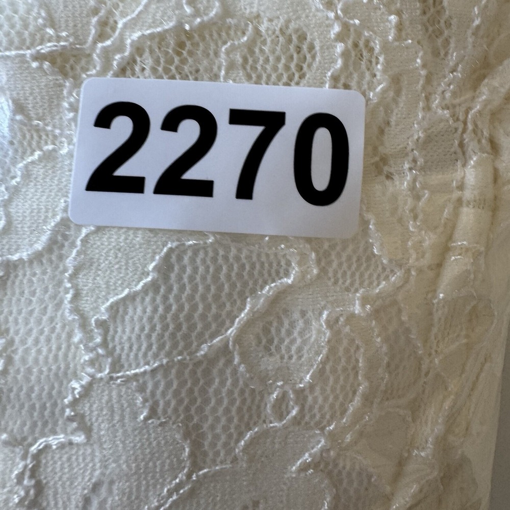 Xscape Mermaid Lace Wedding Dress Size 2 Ivory Sheath Plunging Fit Flare Trumpet - Picture 16 of 16